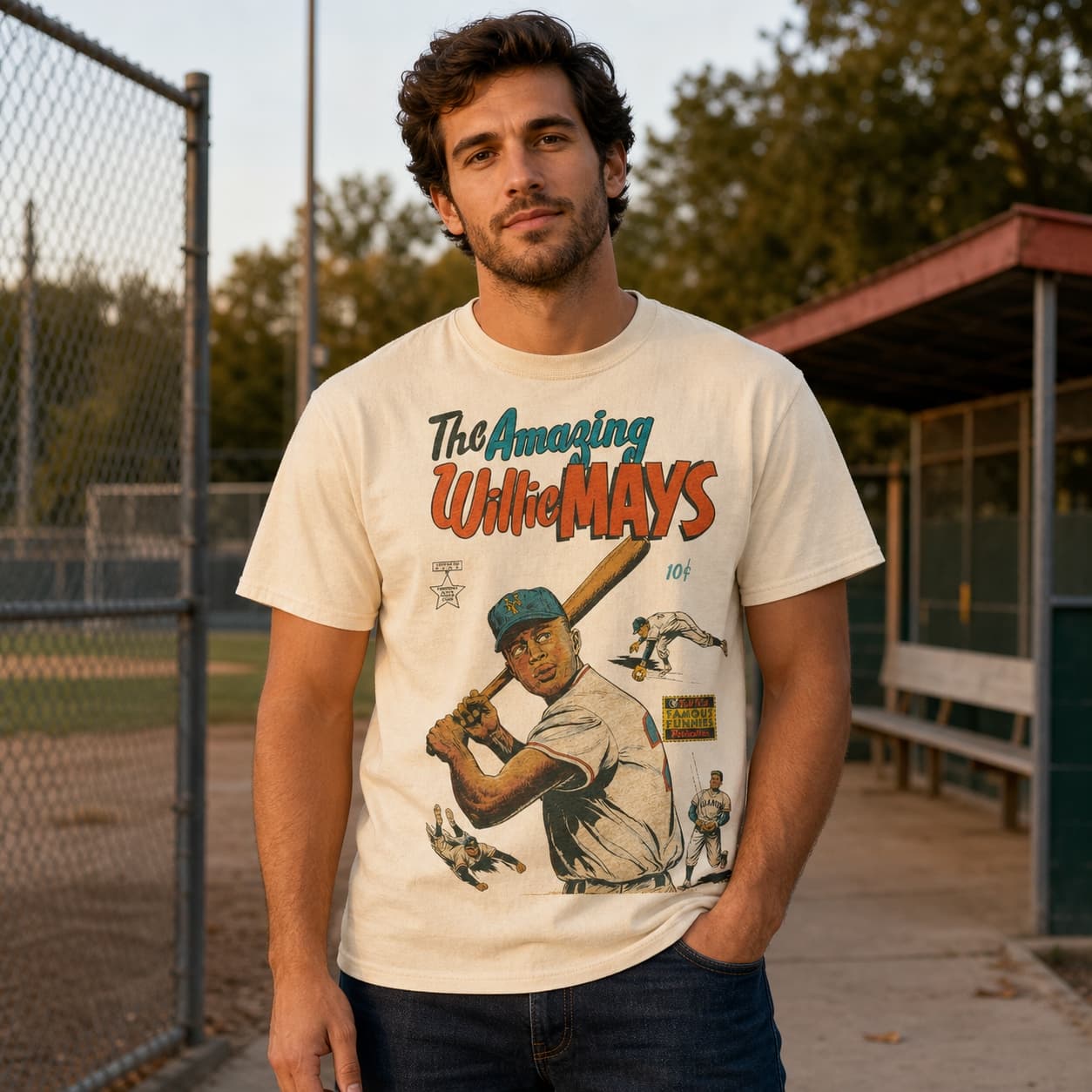 New York Giants Retro Mays Baseball 1955 Artwork Shirt