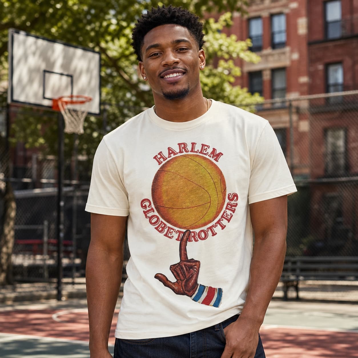 New York Harlem Globetrotters Retro Basketball 1975 Shirt