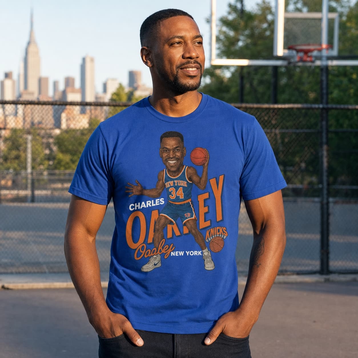 New York Knicks Charles Oakley Retro Basketball 1990 Shirt