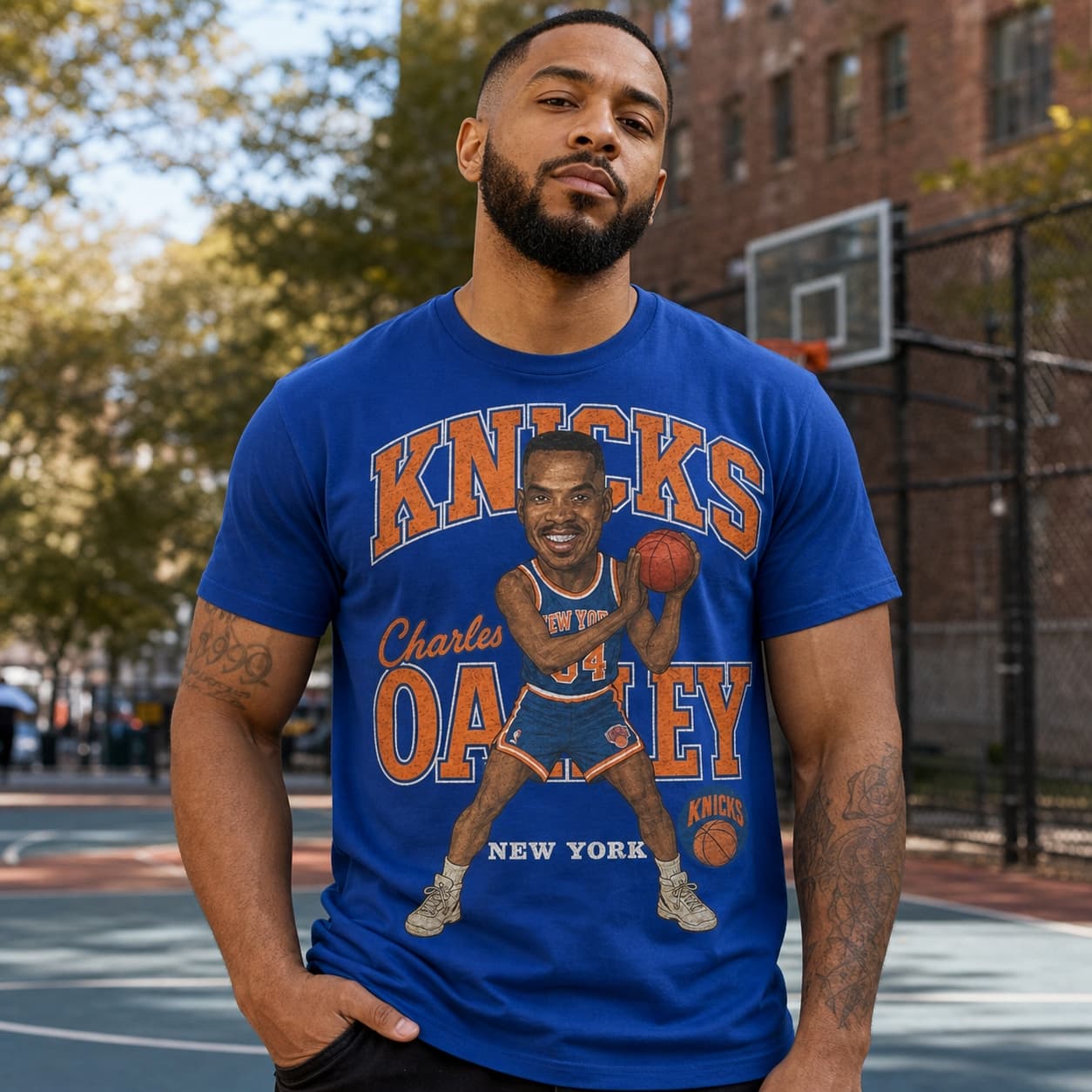 New York Knicks Charles Oakley Retro Basketball 1992 Shirt