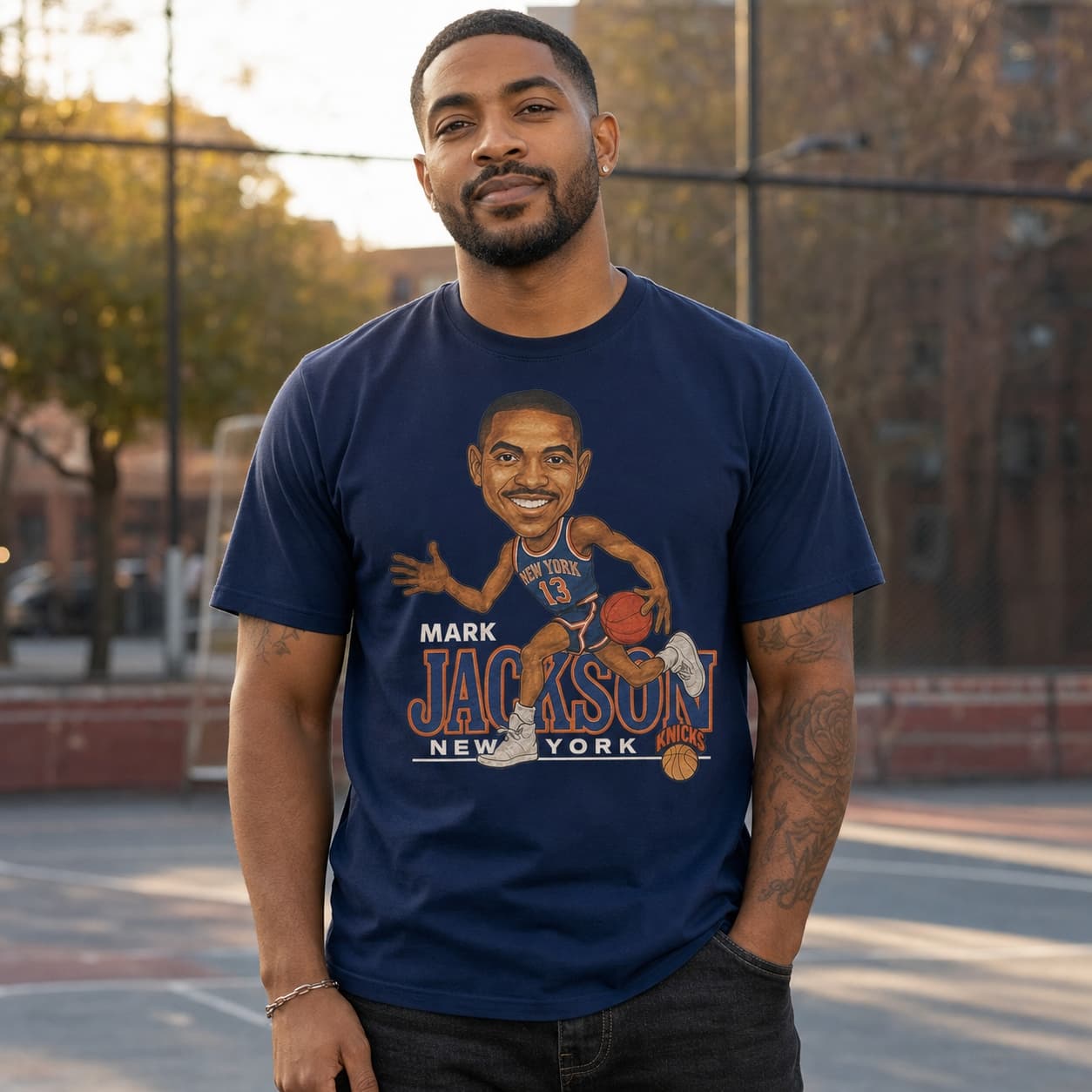 New York Knicks Mark Jackson Retro Basketball 1989 Shirt