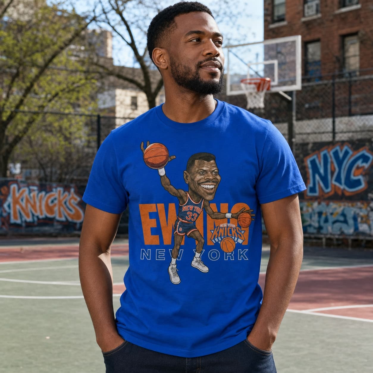 New York Knicks Patrick Ewing Retro Basketball 1988 Shirt