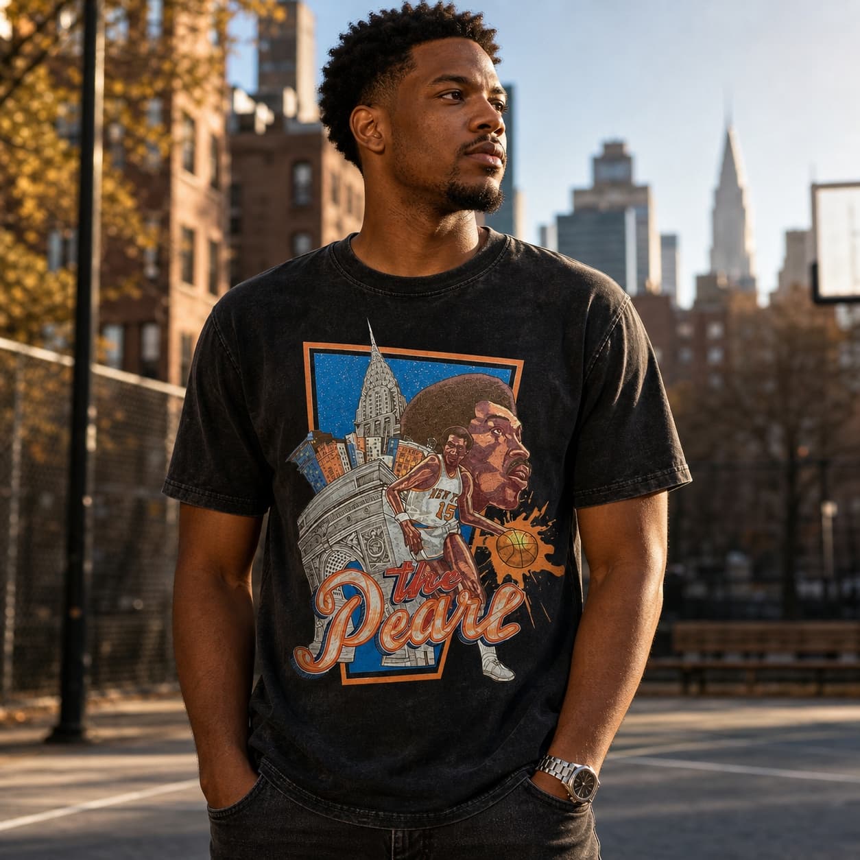 New York Knicks Retro Earl The Pearl Monroe Basketball 1972 Shirt