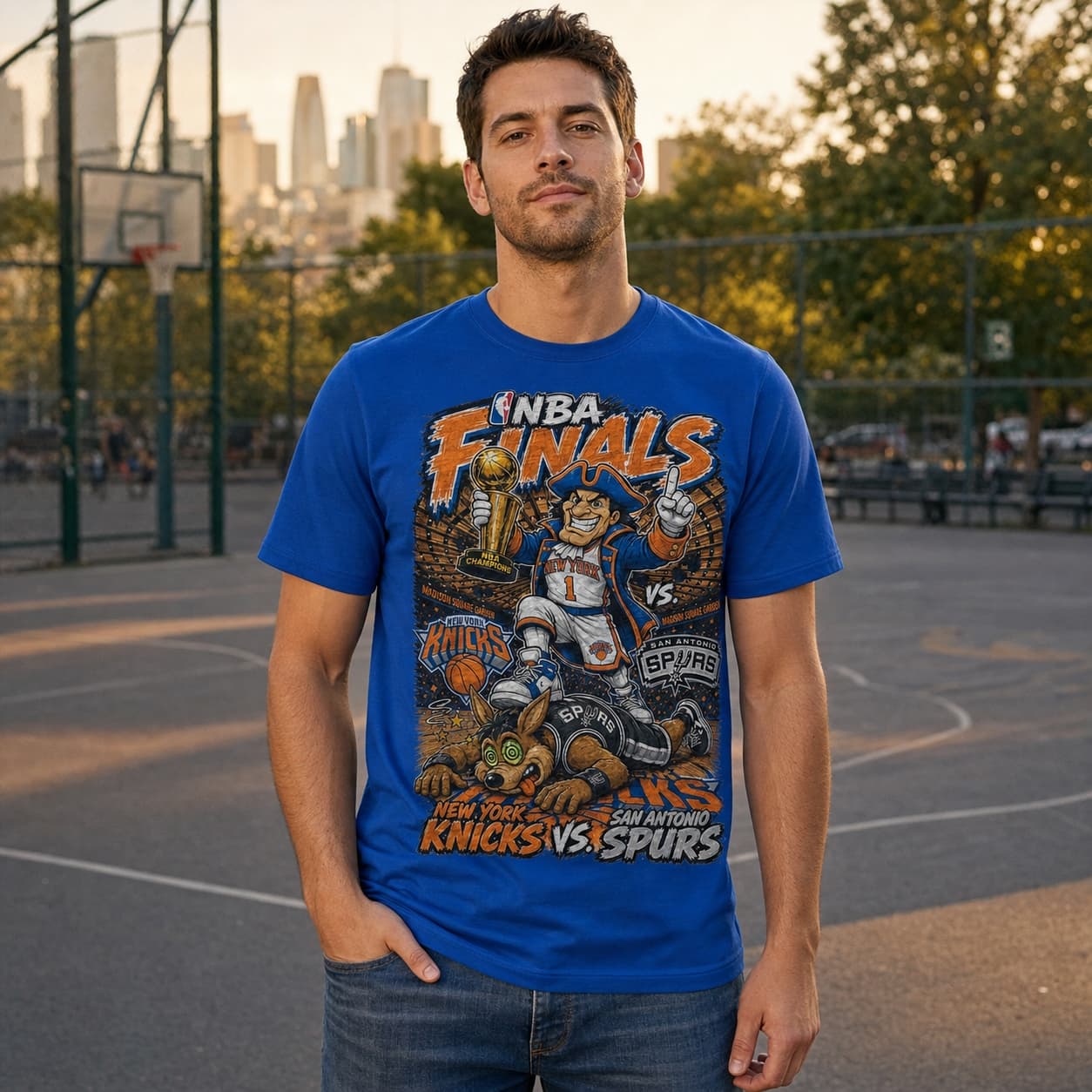 New York Knicks vs San Antonio Spurs Finals Champs T-Shirt