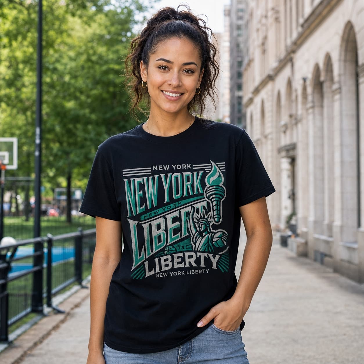 New York Liberty Exclusive Retro Basketball Playoff Shirt