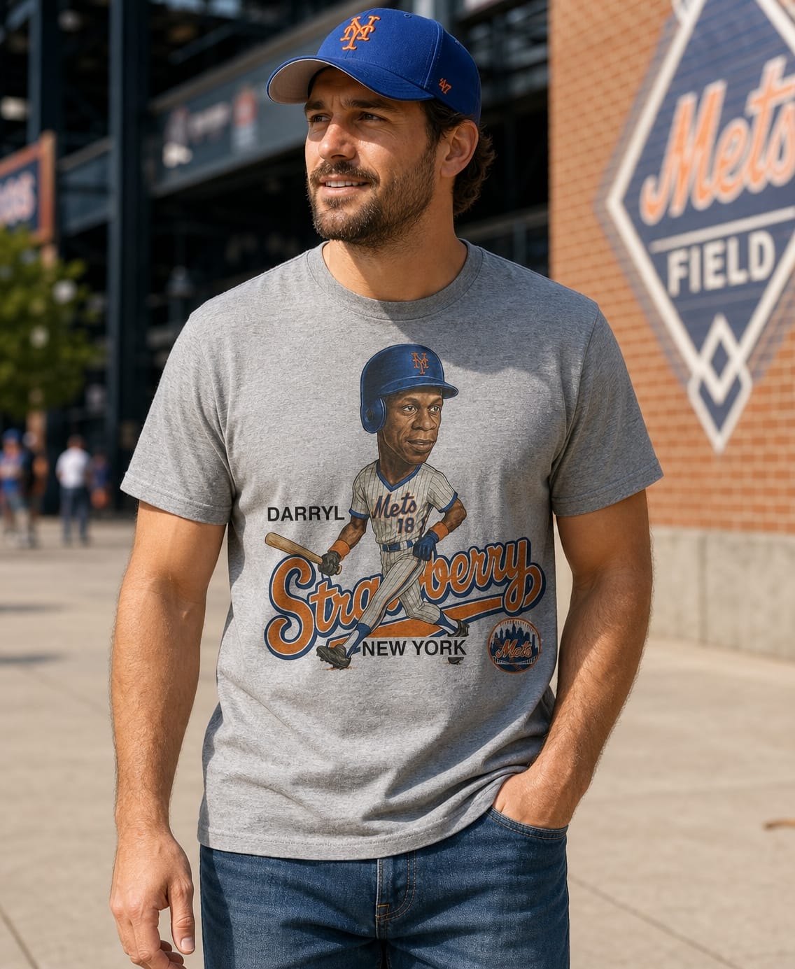 New York Mets Darryl Strawberry Exclusive Retro Baseball 1986 Artwork Shirt