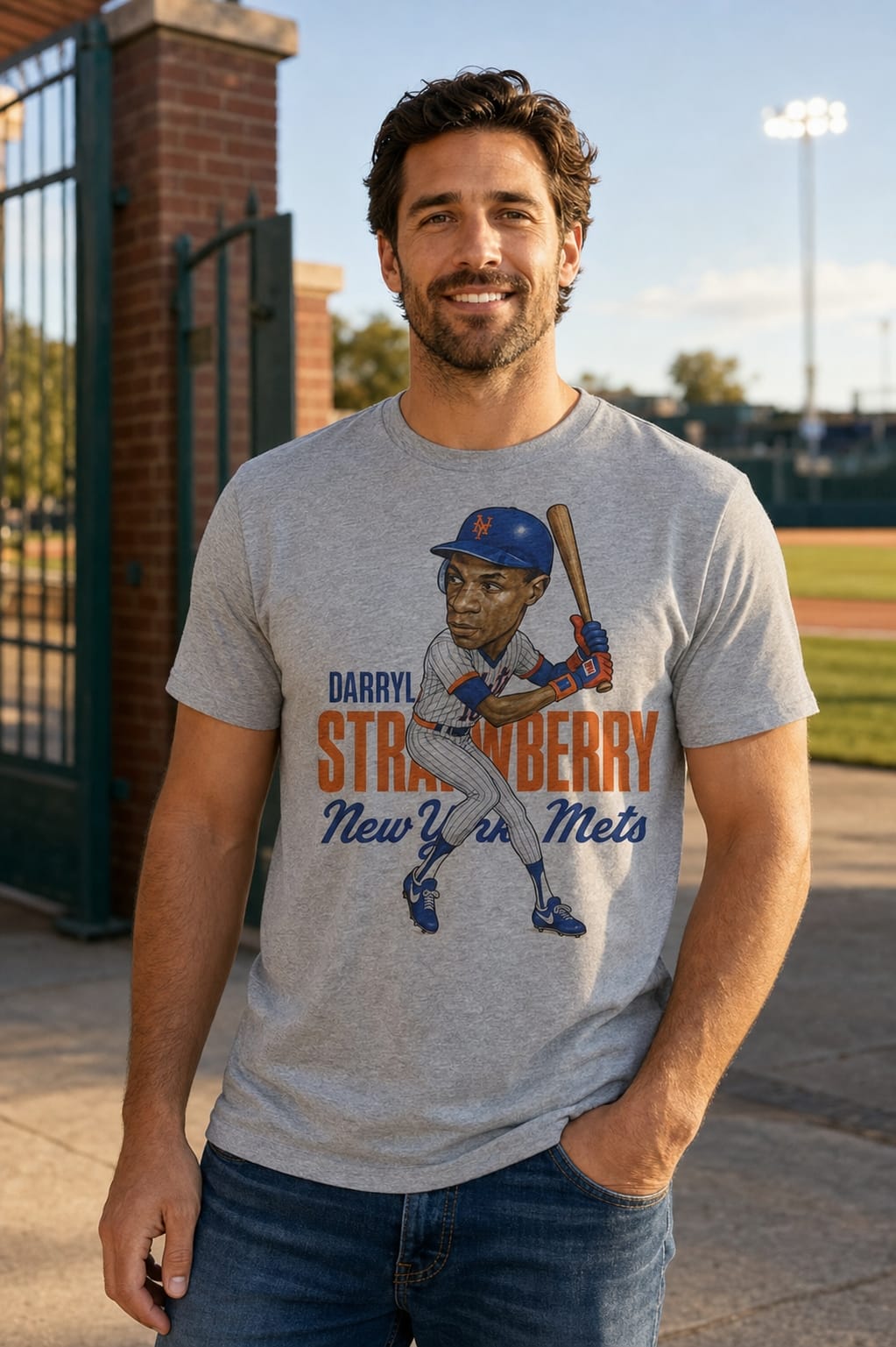 New York Mets Darryl Strawberry Exclusive Retro Baseball 1987 Artwork Shirt