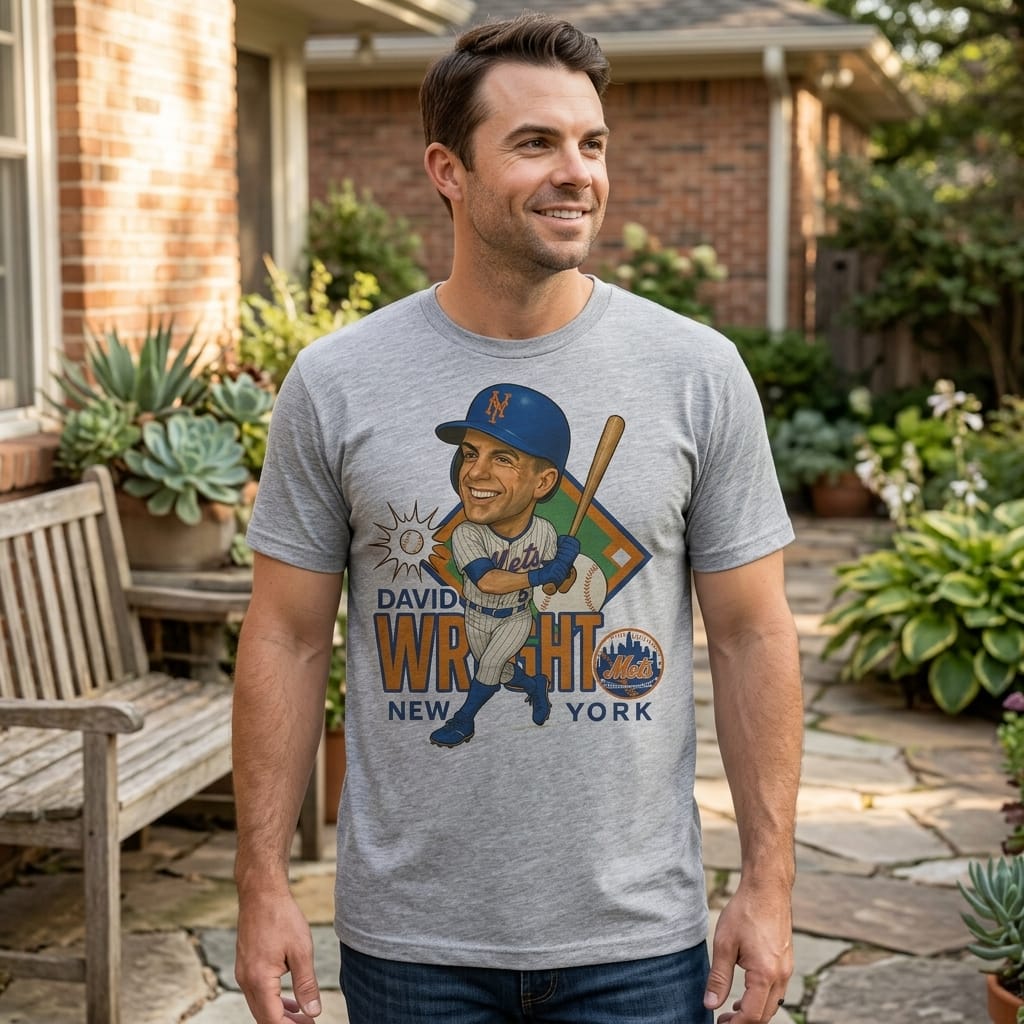 New York Mets David Wright Retro Baseball Artwork Shirt