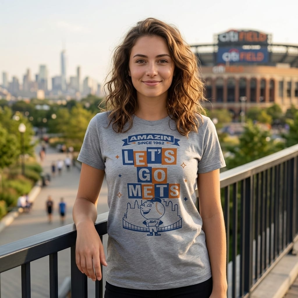 New York Mets Let’s Go Vintage Baseball T-Shirt