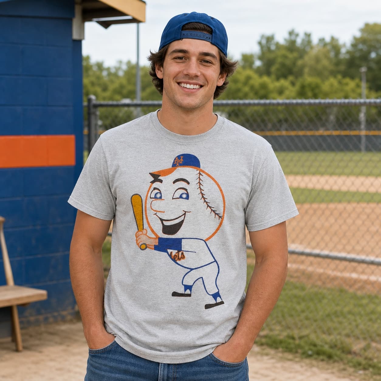 New York Mets Retro Mr. Met Baseball 1963 Artwork Shirt