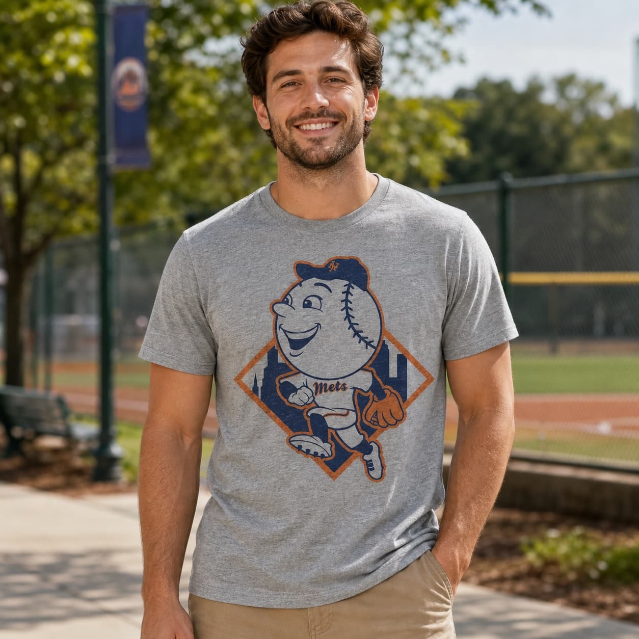 New York Mets Retro Mr. Met Baseball 1989 Artwork Shirt