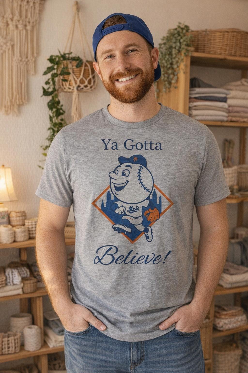 New York Mets Retro Mr. Met Believe Baseball 1968 Artwork Shirt