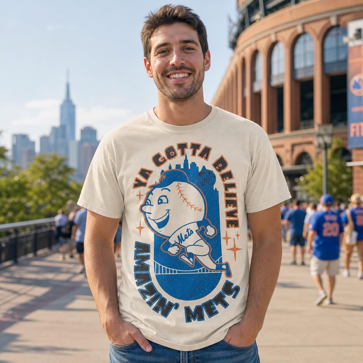 New York Mets Retro Mr. Met Believe Baseball 1969 Artwork Shirt