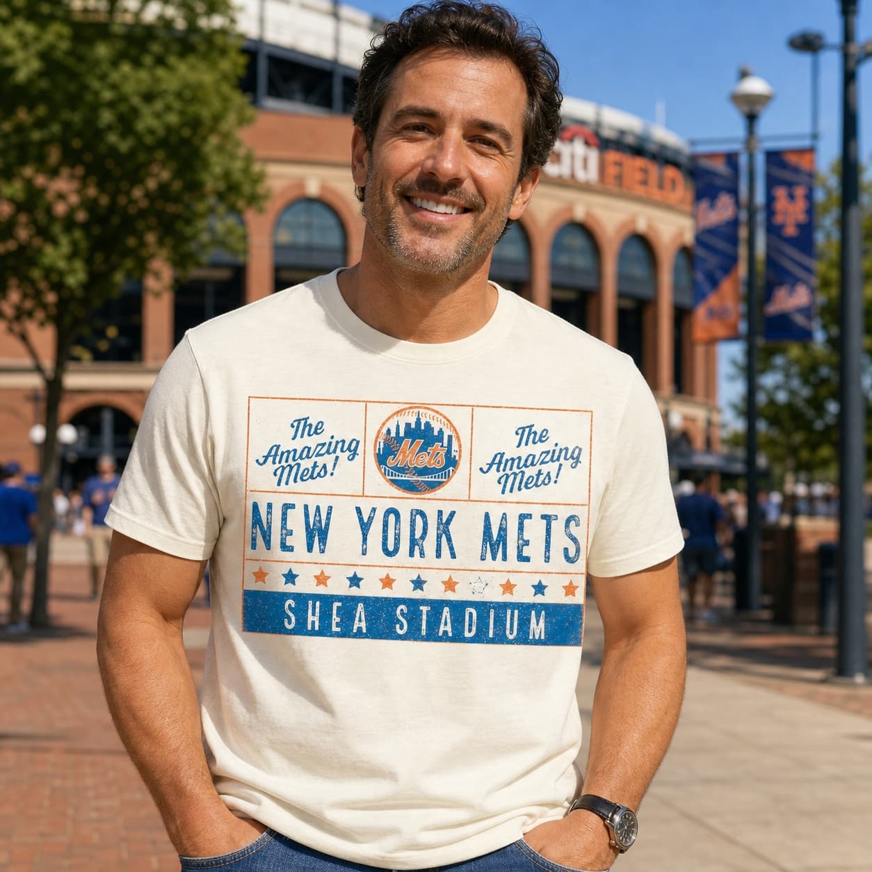 New York Mets Retro Shea Stadium Baseball 1965 Artwork Shirt