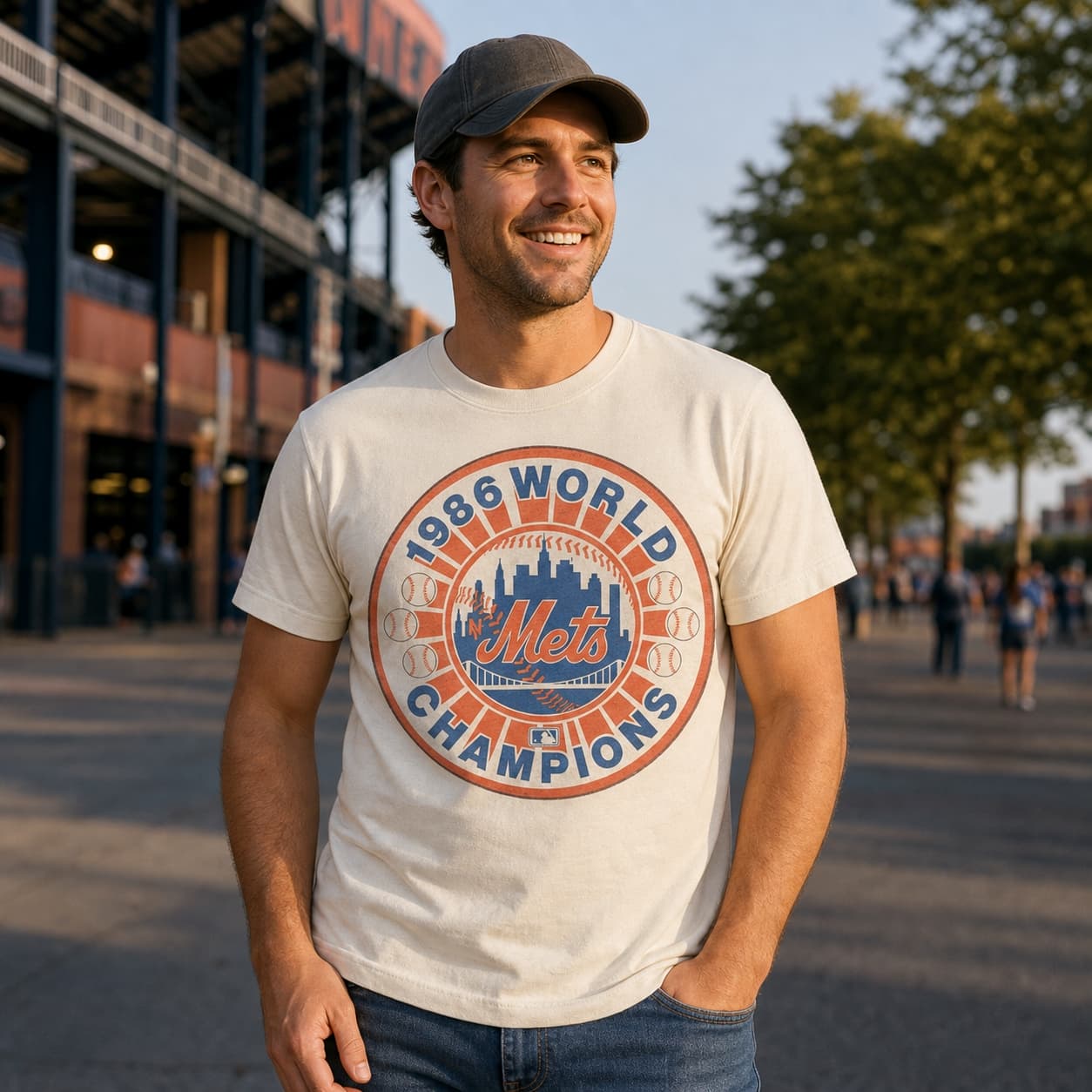 New York Mets Vintage World Champions Baseball 1986 Artwork Shirt