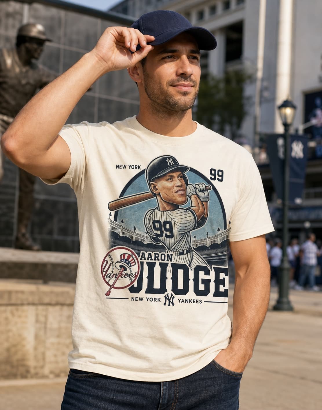 New York Yankees Aaron Judge Exclusive Retro Baseball Artwork Shirt