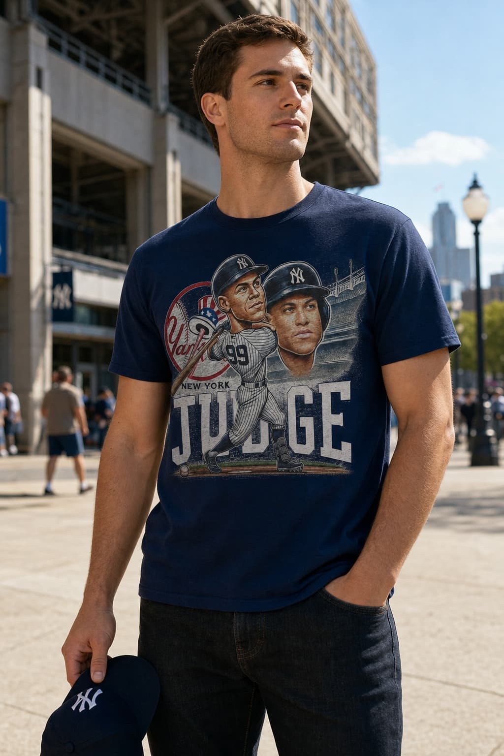 New York Yankees Aaron Judge Exclusive Retro HR Swing Baseball Artwork Shirt