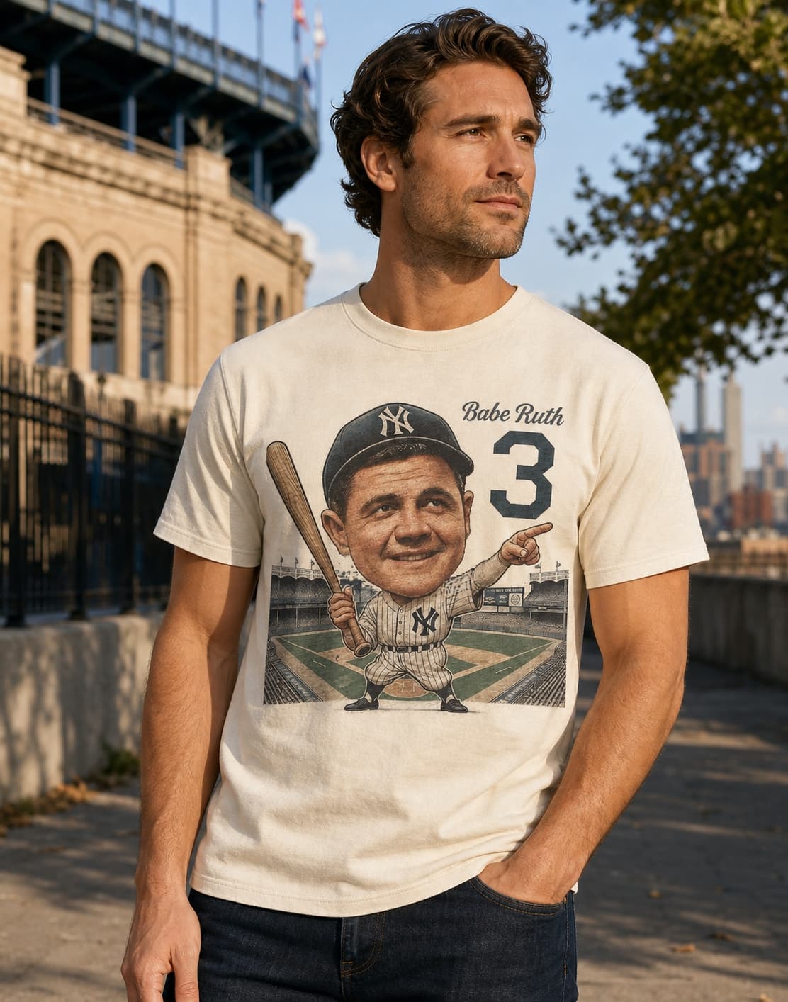 New York Yankees Babe Ruth Shot Caller World Series Exclusive Retro Baseball 1932 Artwork Shirt