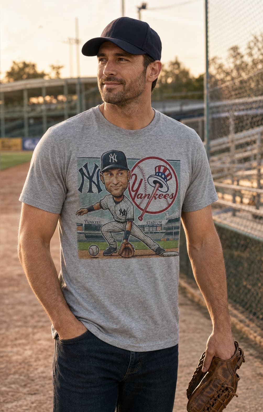 New York Yankees Derek Jeter Exclusive Retro Baseball 1994 Artwork Shirt