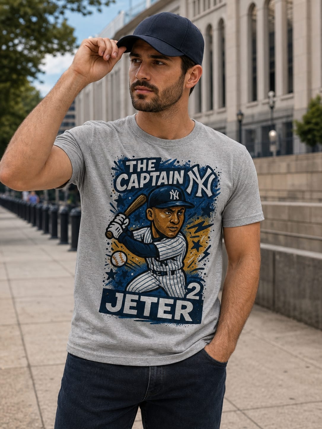 New York Yankees Derek Jeter The Captain Exclusive Retro Baseball Graffiti Artwork Shirt