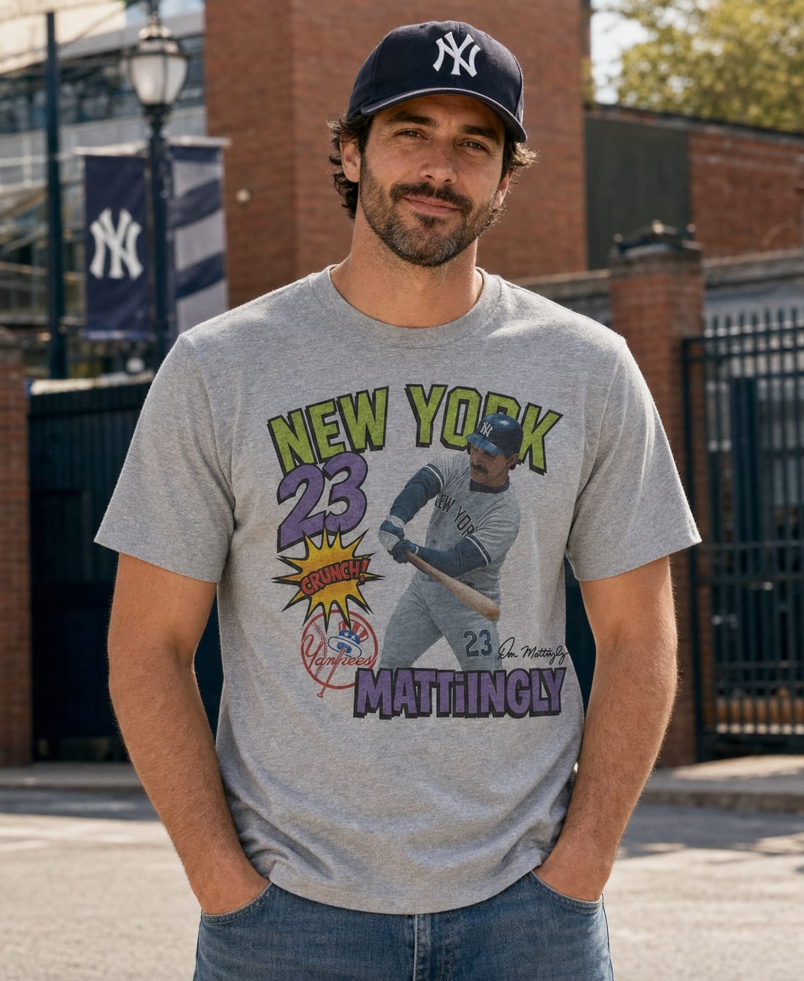 New York Yankees Don Mattingly Retro Baseball 1985 Artwork Shirt