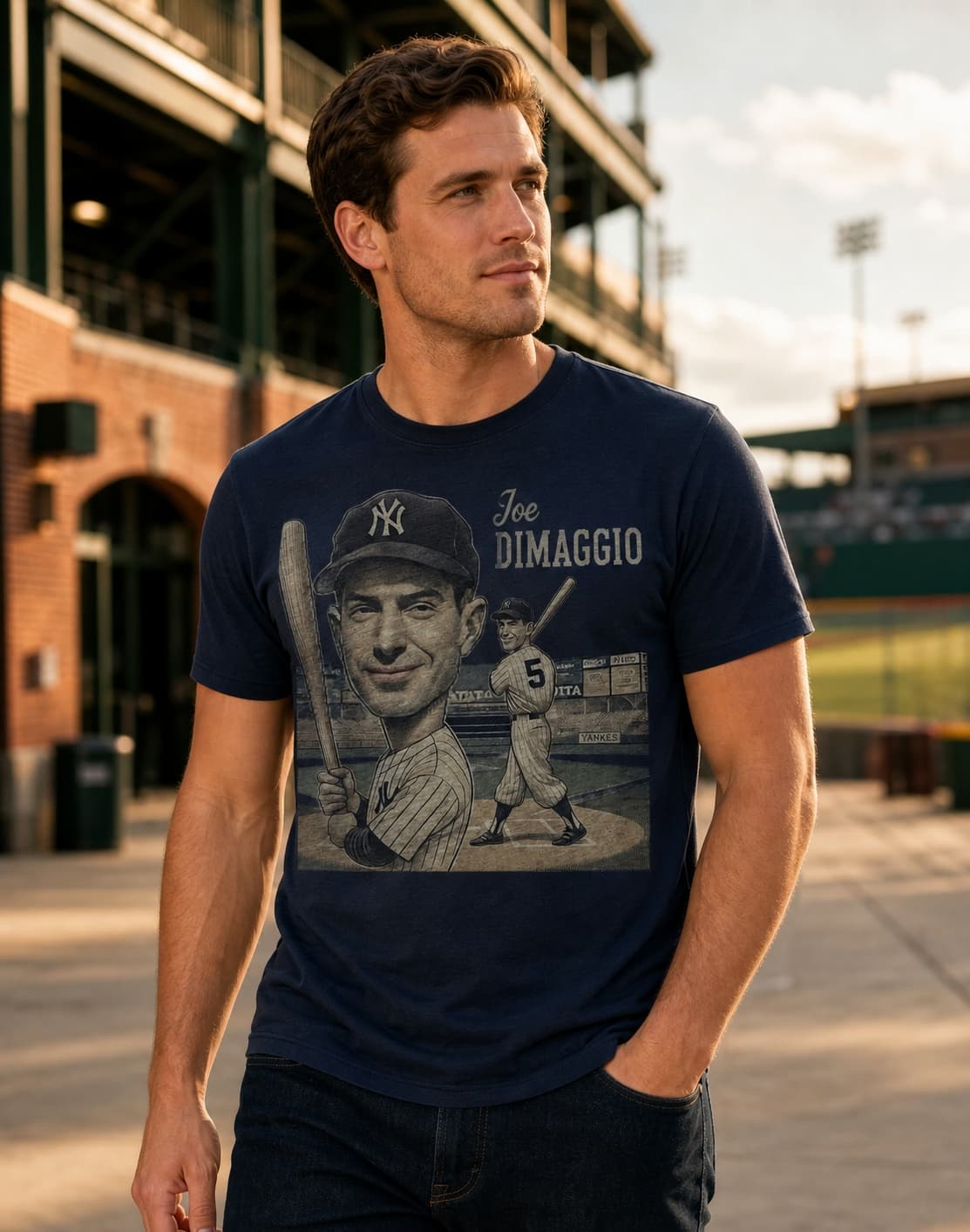New York Yankees Joe DiMaggio 56 Game Hit Streak Exclusive Retro Baseball 1941 Artwork Shirt