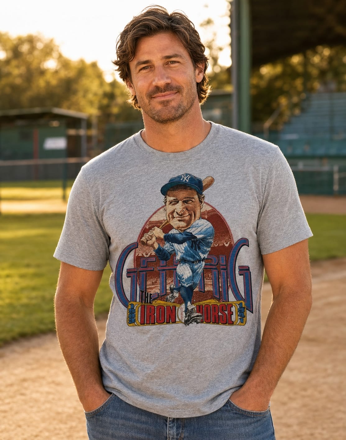 New York Yankees Lou Gehrig Iron Horse Retro Baseball T-Shirt