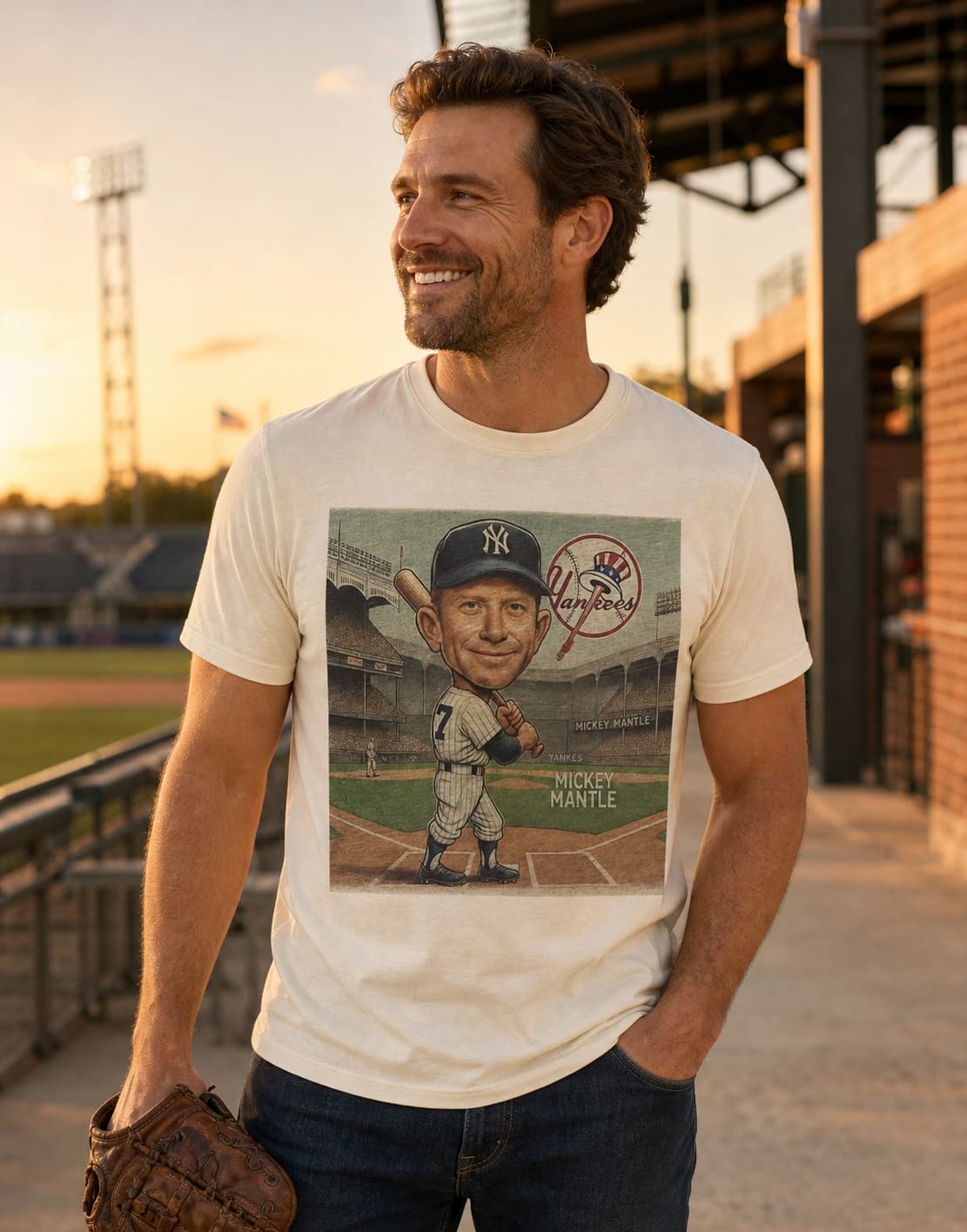 New York Yankees Mickey Mantle Exclusive Retro Baseball 1959 Artwork Shirt