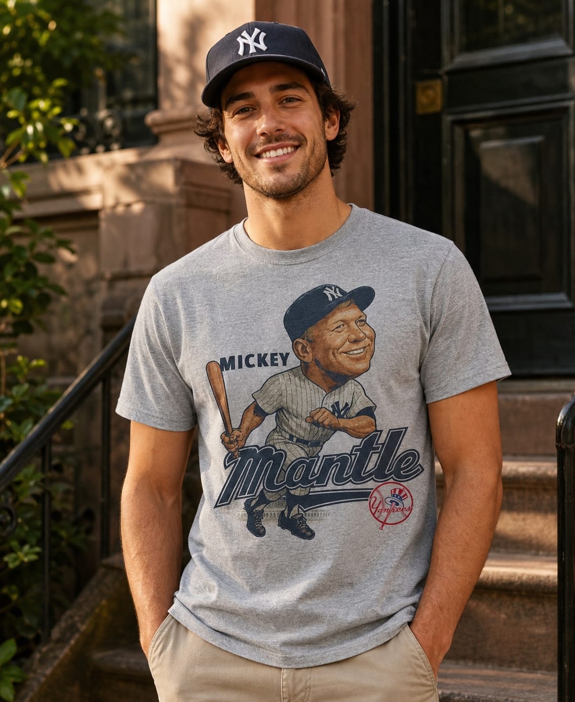 New York Yankees Mickey Mantle Retro Baseball 1956 Artwork Shirt