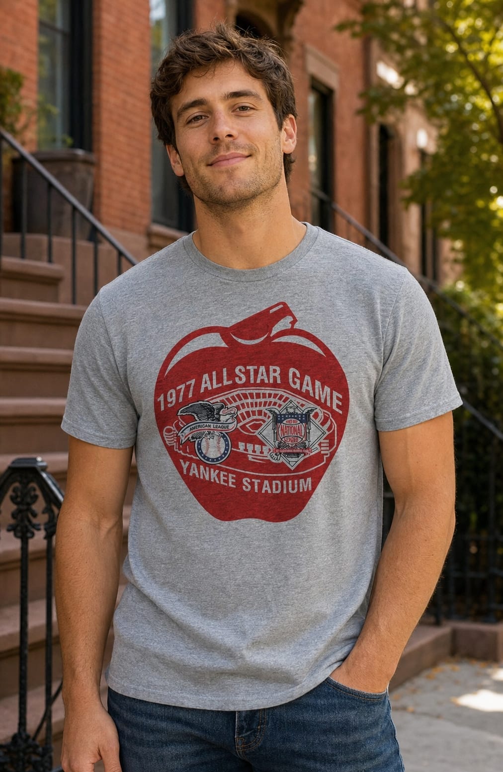 New York Yankees Retro All Star Game Baseball 1977 Artwork Shirt