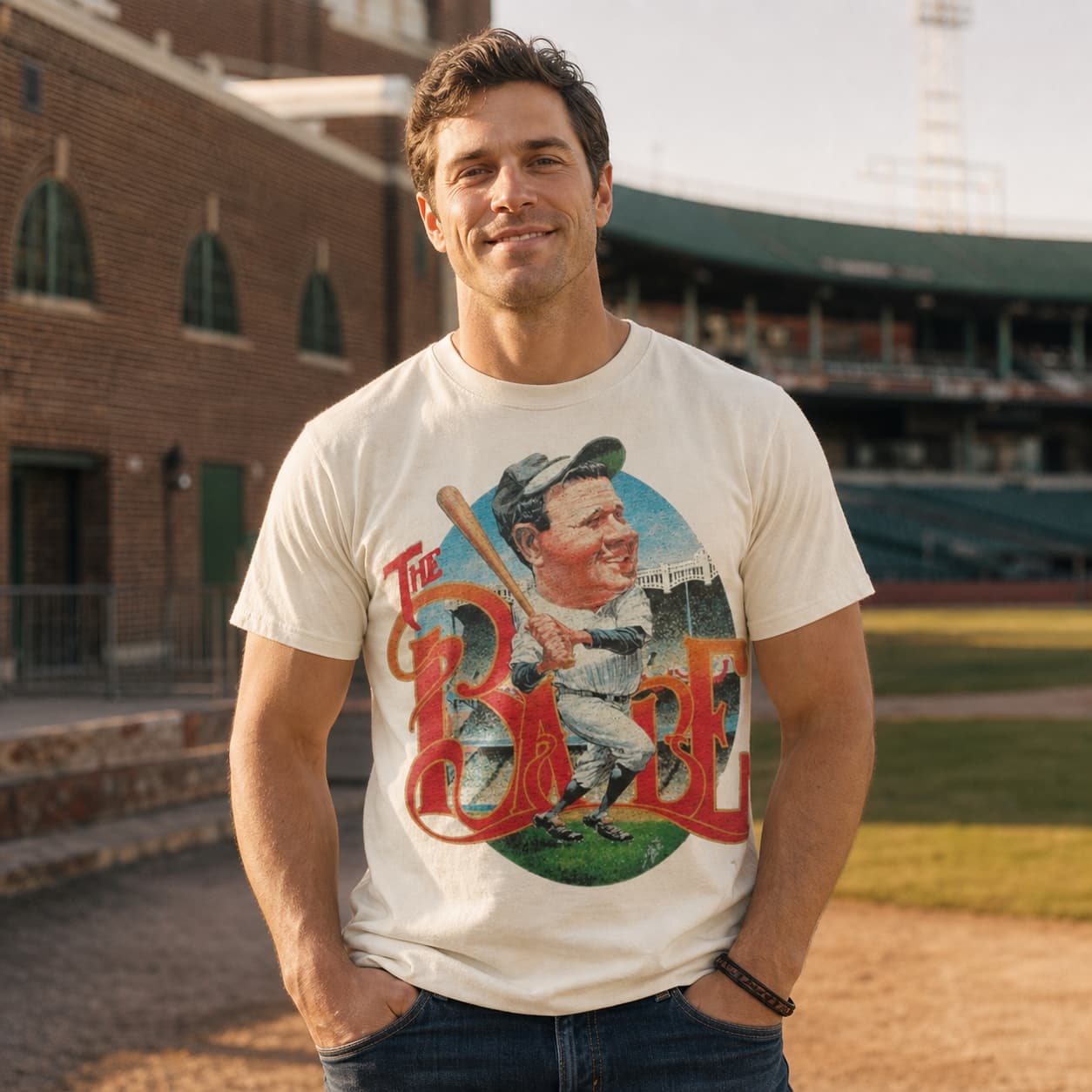New York Yankees Retro Babe Ruth Baseball 1925 Artwork Shirt