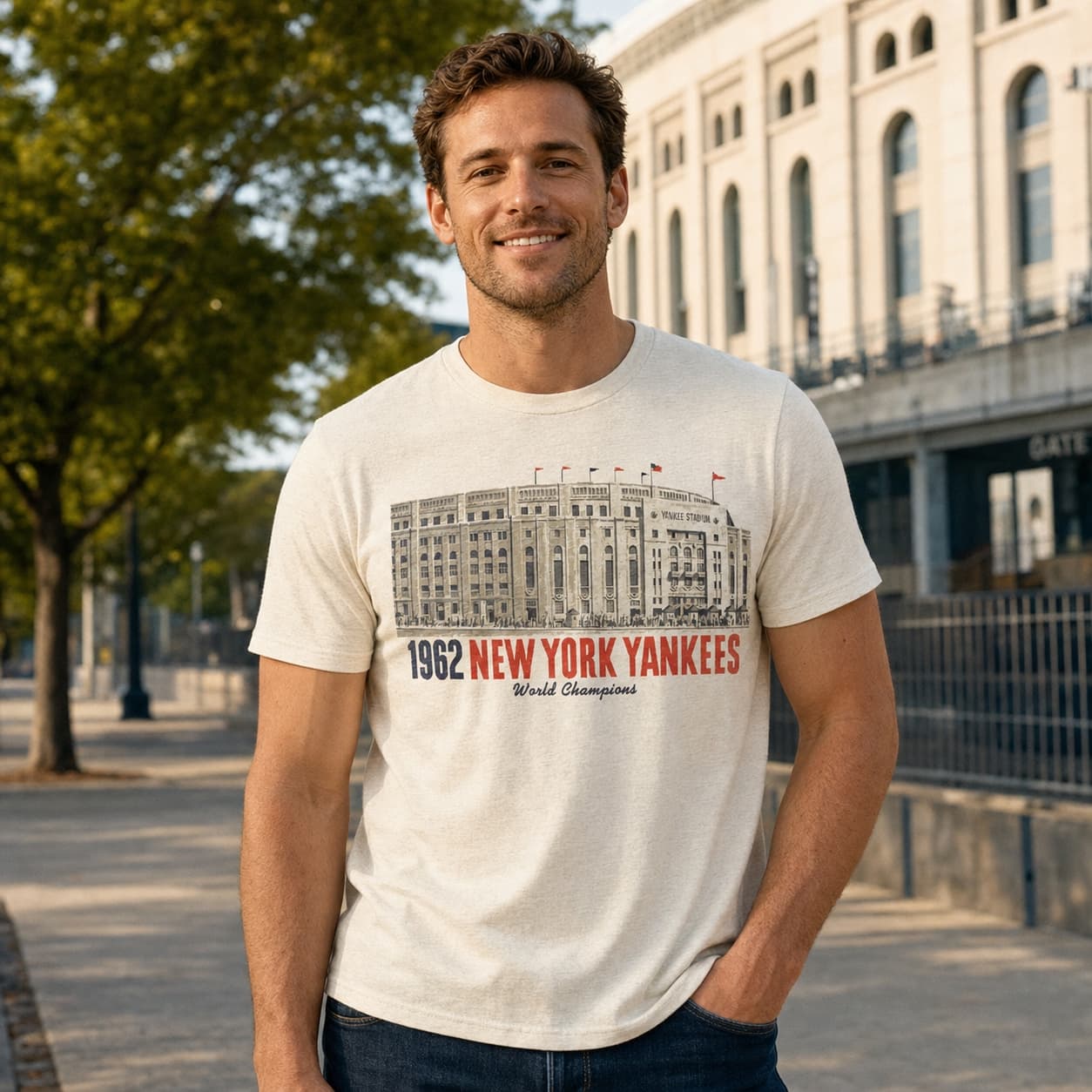 New York Yankees Retro Baseball World Champions 1962 Artwork Shirt
