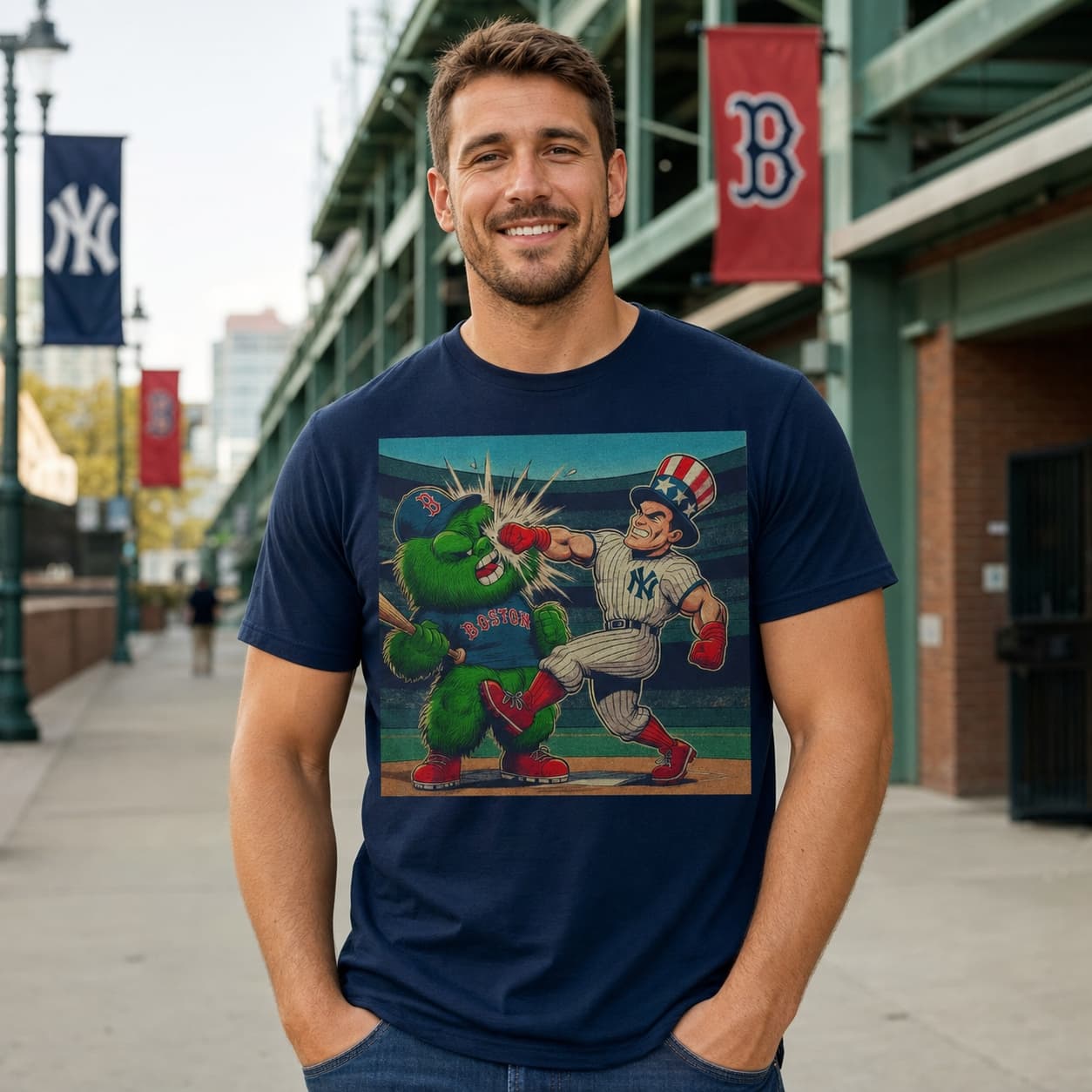 New York Yankees vs. Boston Red Sox Retro Rivalry Baseball 1985 Artwork Shirt