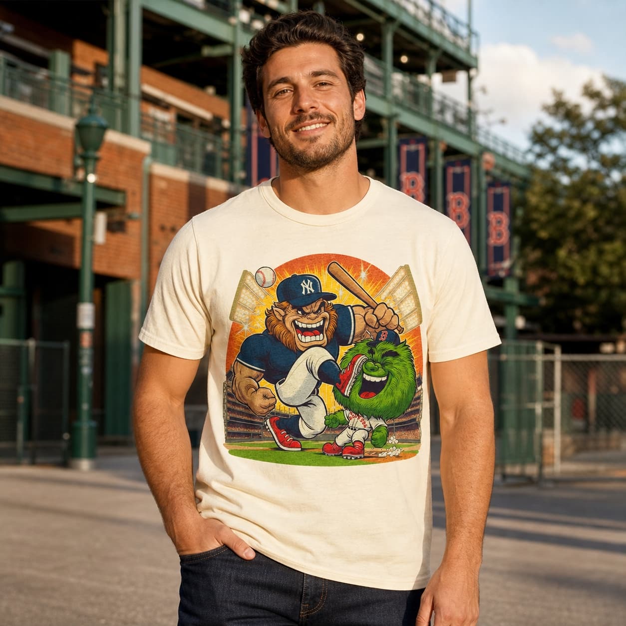 New York Yankees vs. Boston Red Sox Retro Rivalry Baseball 1996 Artwork Shirt