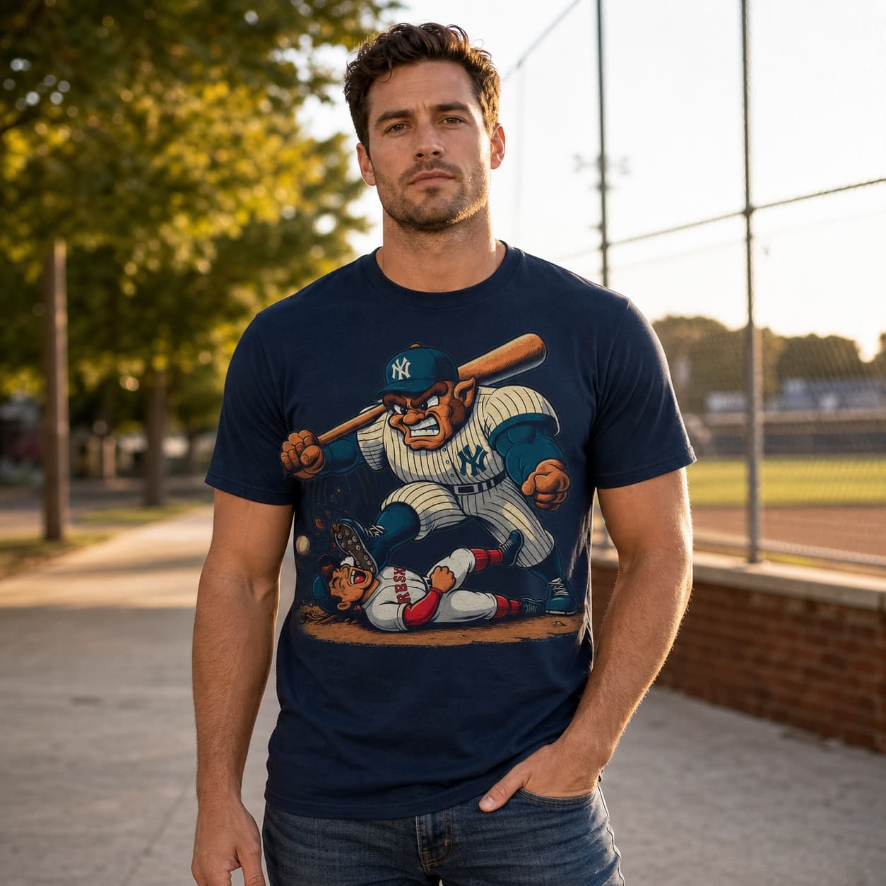 New York Yankees vs. Boston Red Sox Retro Rivalry Baseball 1998 Artwork Shirt