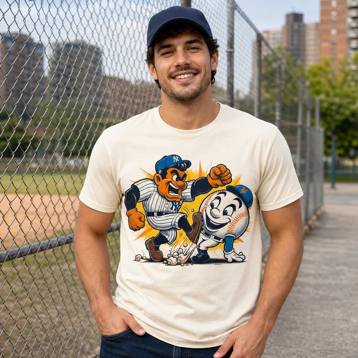 New York Yankees vs. New York Mets Rivalry Baseball 1992 Artwork Shirt