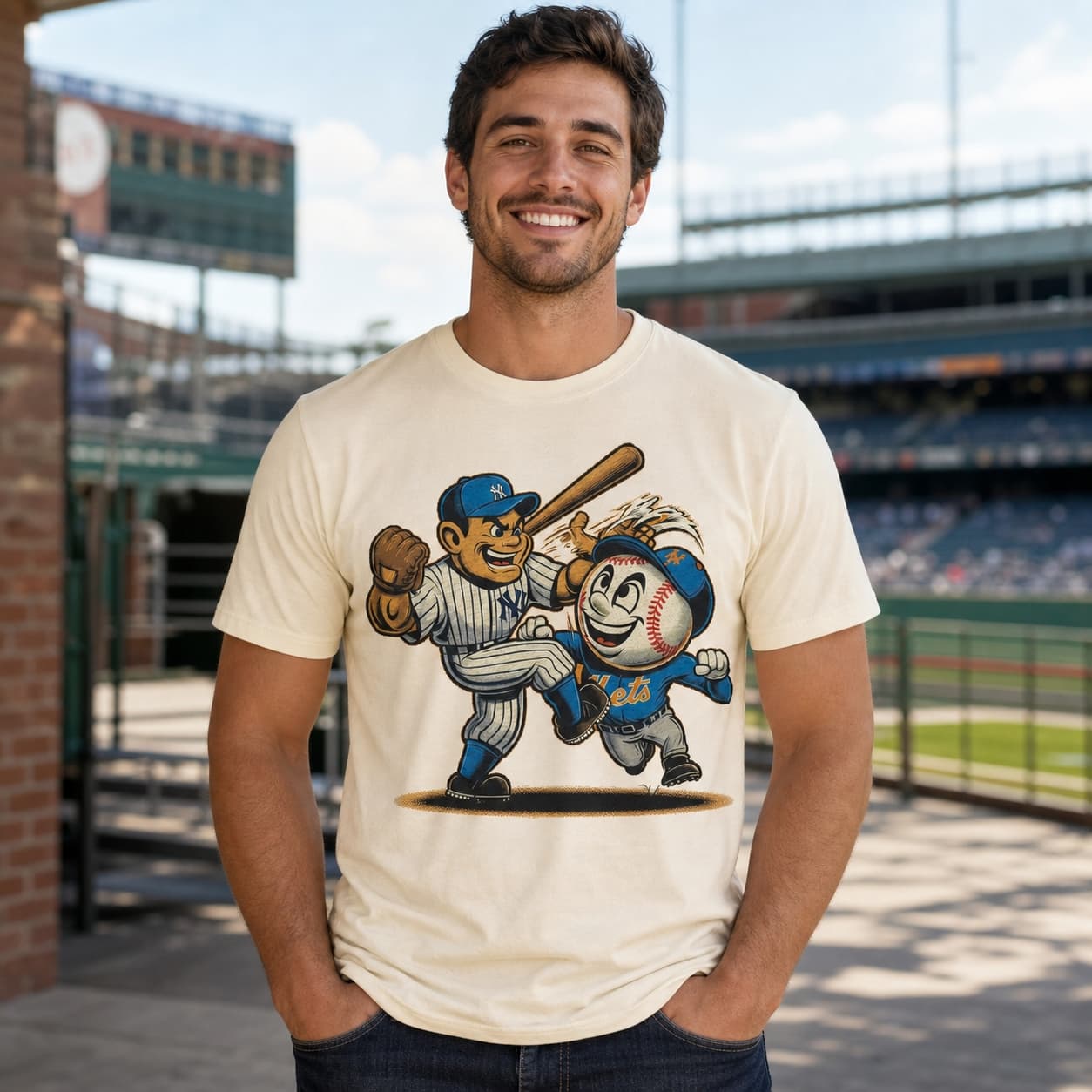 New York Yankees vs. New York Mets Rivalry Baseball 1998 Artwork Shirt