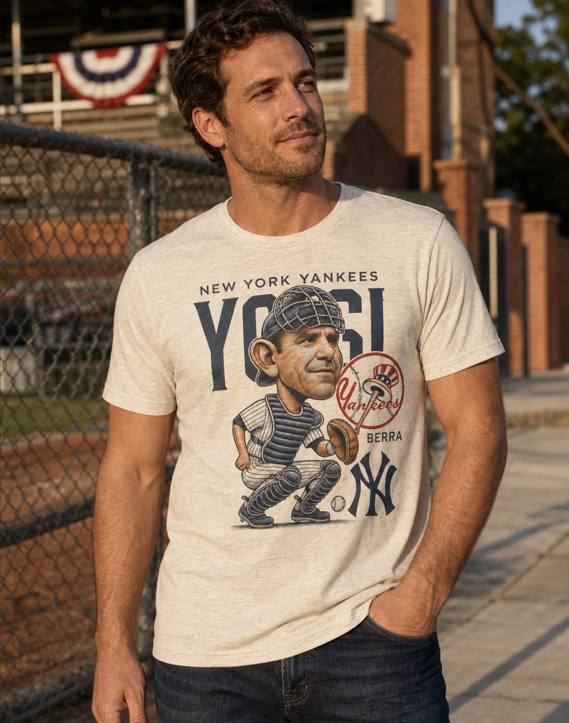 New York Yankees Yogi Berra Exclusive Retro Baseball 1954 Artwork Shirt