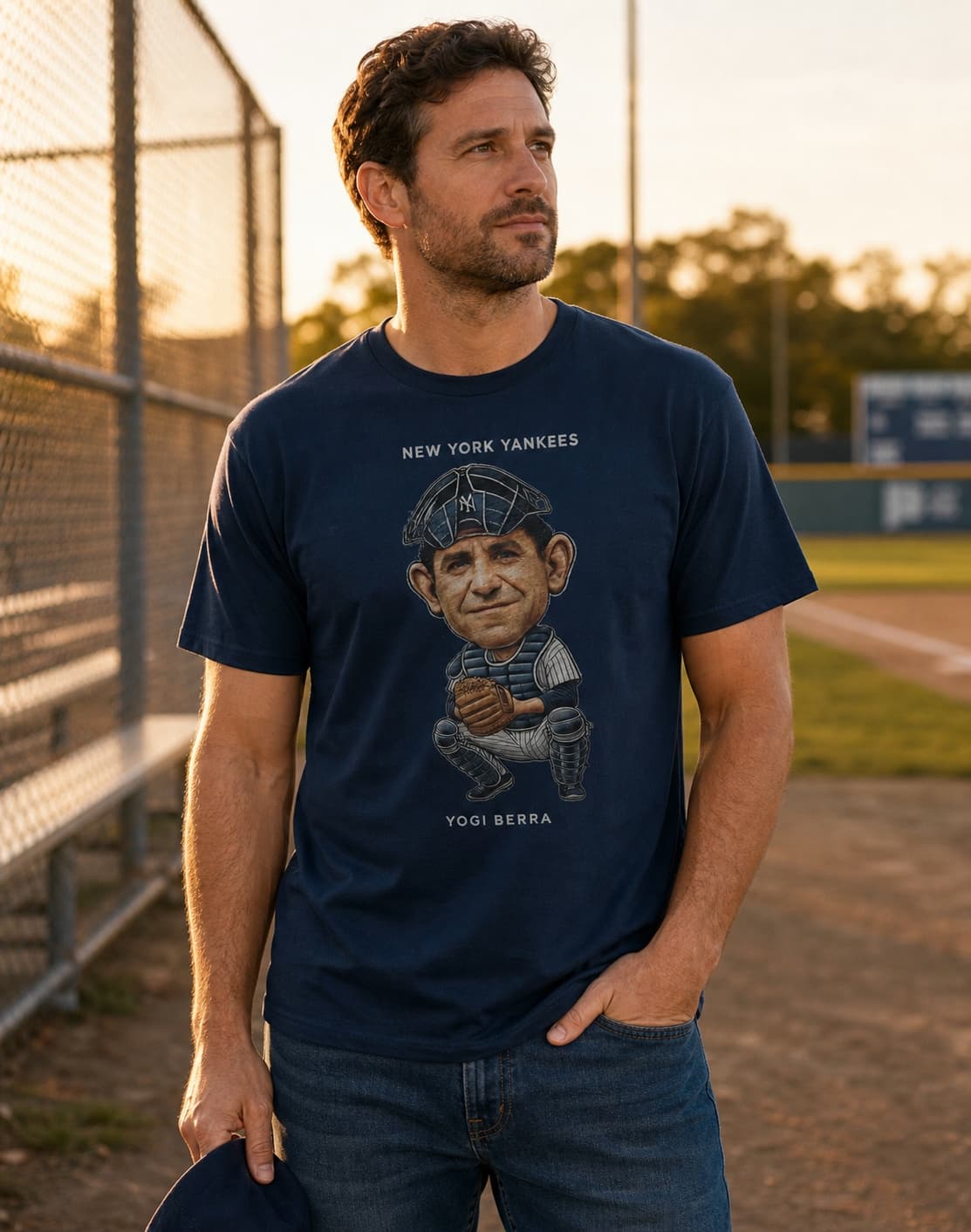 New York Yankees Yogi Berra RC Exclusive Retro Baseball 1946 Artwork Shirt
