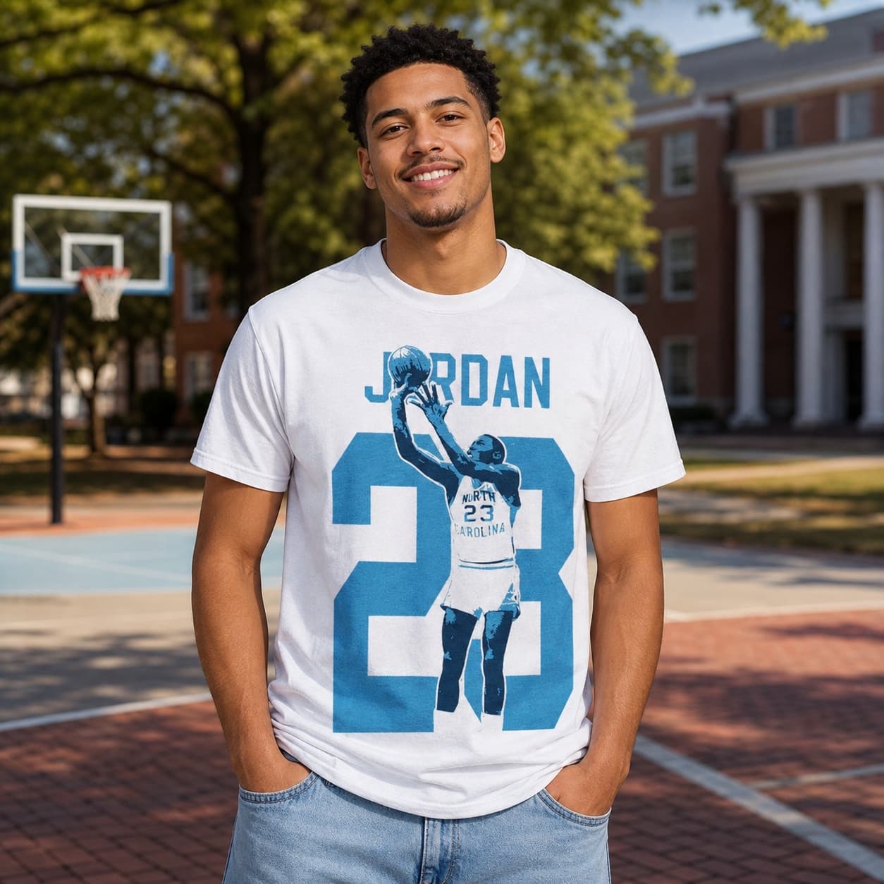 North Carolina Retro Jordan Basketball 1982 Shirt