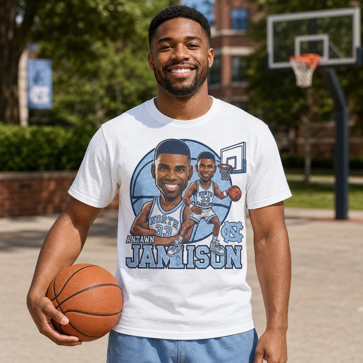 North Carolina Tar Heels Antawn Jamison Exclusive Retro Basketball 1995 Shirt