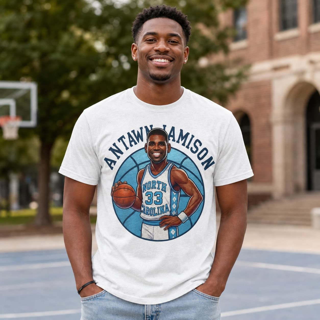 North Carolina Tar Heels Antawn Jamison Exclusive Retro Basketball 1996 Shirt