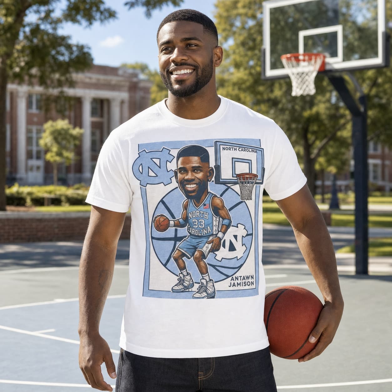 North Carolina Tar Heels Antawn Jamison Exclusive Retro Basketball 1997 Shirt