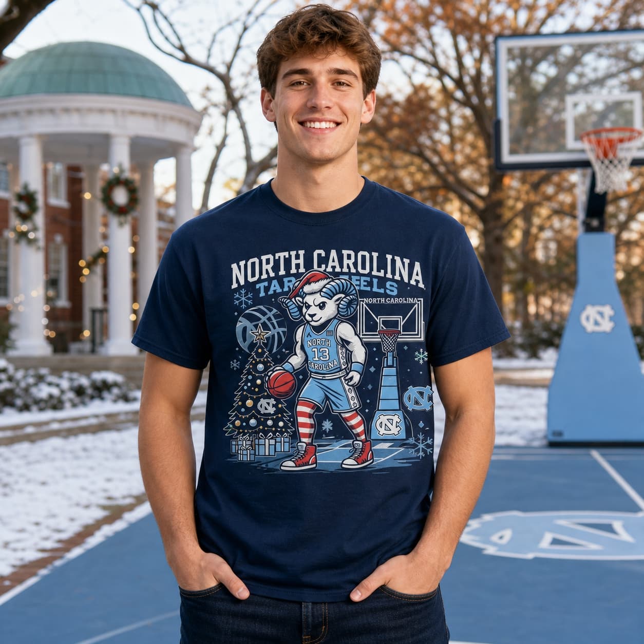 North Carolina Tar Heels Holiday Exclusive Retro Basketball Shirt