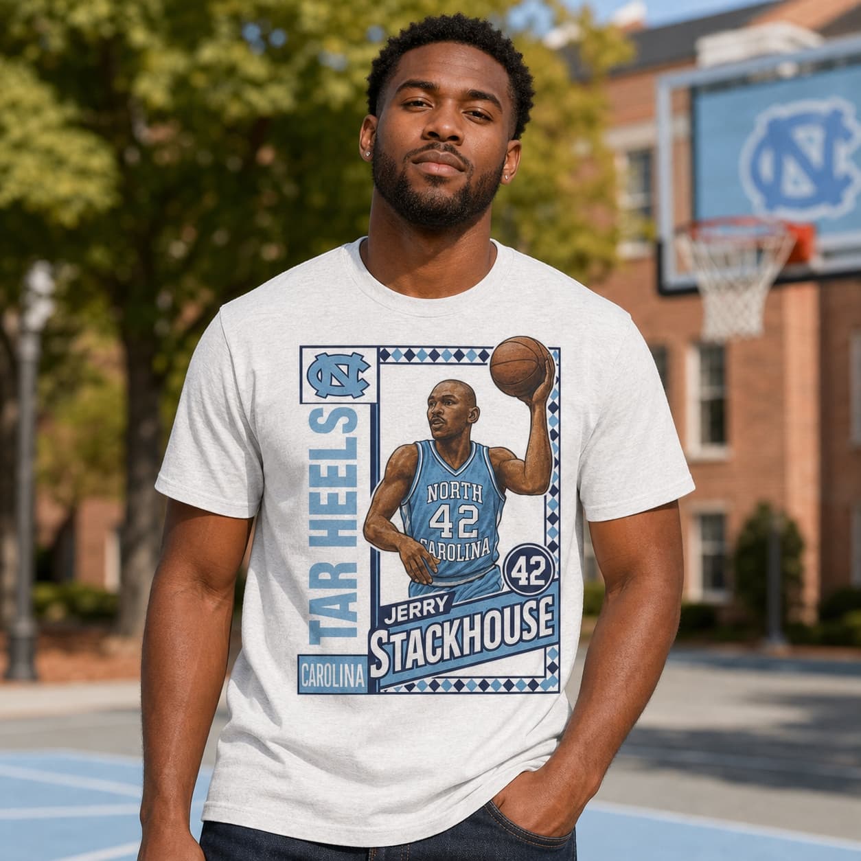 North Carolina Tar Heels Jerry Stackhouse Retro Basketball Shirt