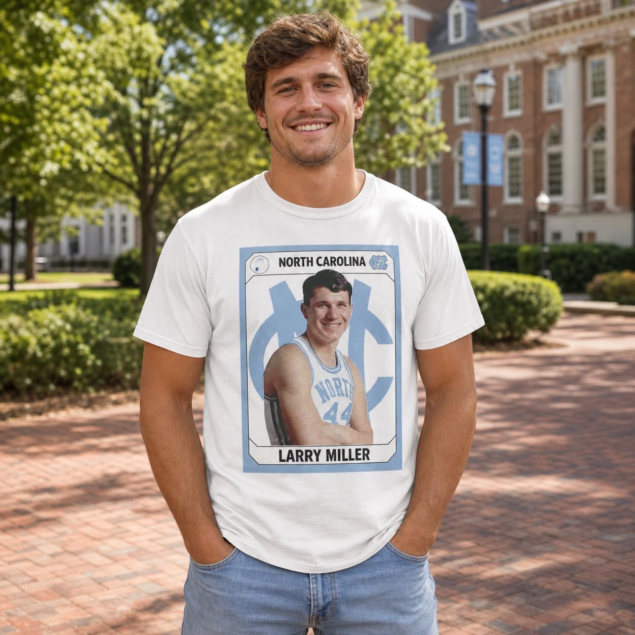 North Carolina Tar Heels Larry Miller Exclusive Retro Basketball 1967 Shirt