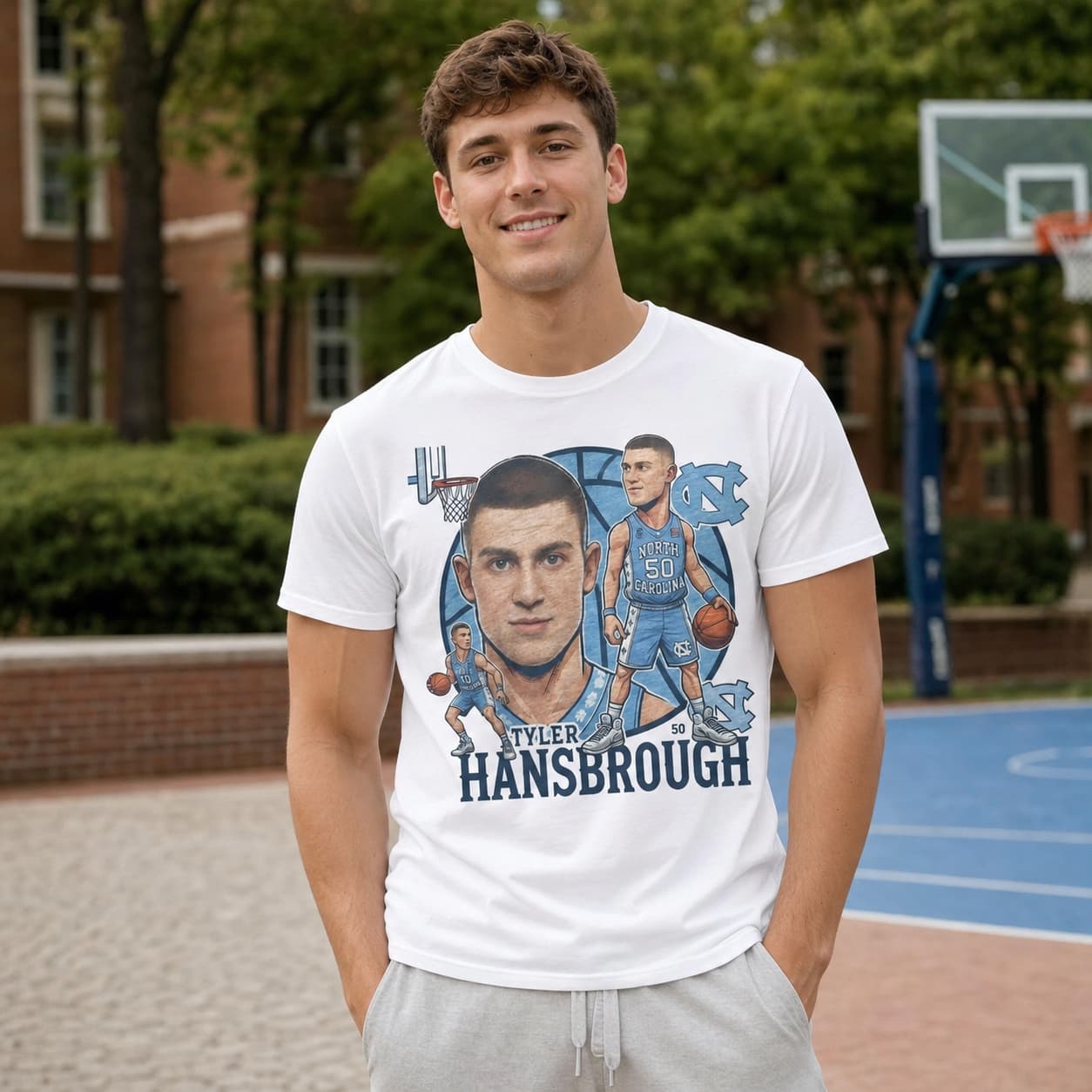 North Carolina Tar Heels Tyler Hansbrough Exclusive Retro Basketball 2005 Shirt