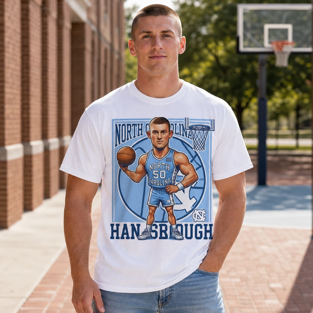 North Carolina Tar Heels Tyler Hansbrough Exclusive Retro Basketball 2006 Shirt