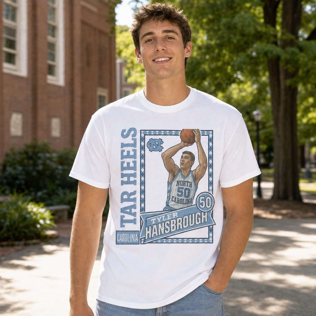 North Carolina Tar Heels Tyler Hansbrough Retro Basketball Shirt