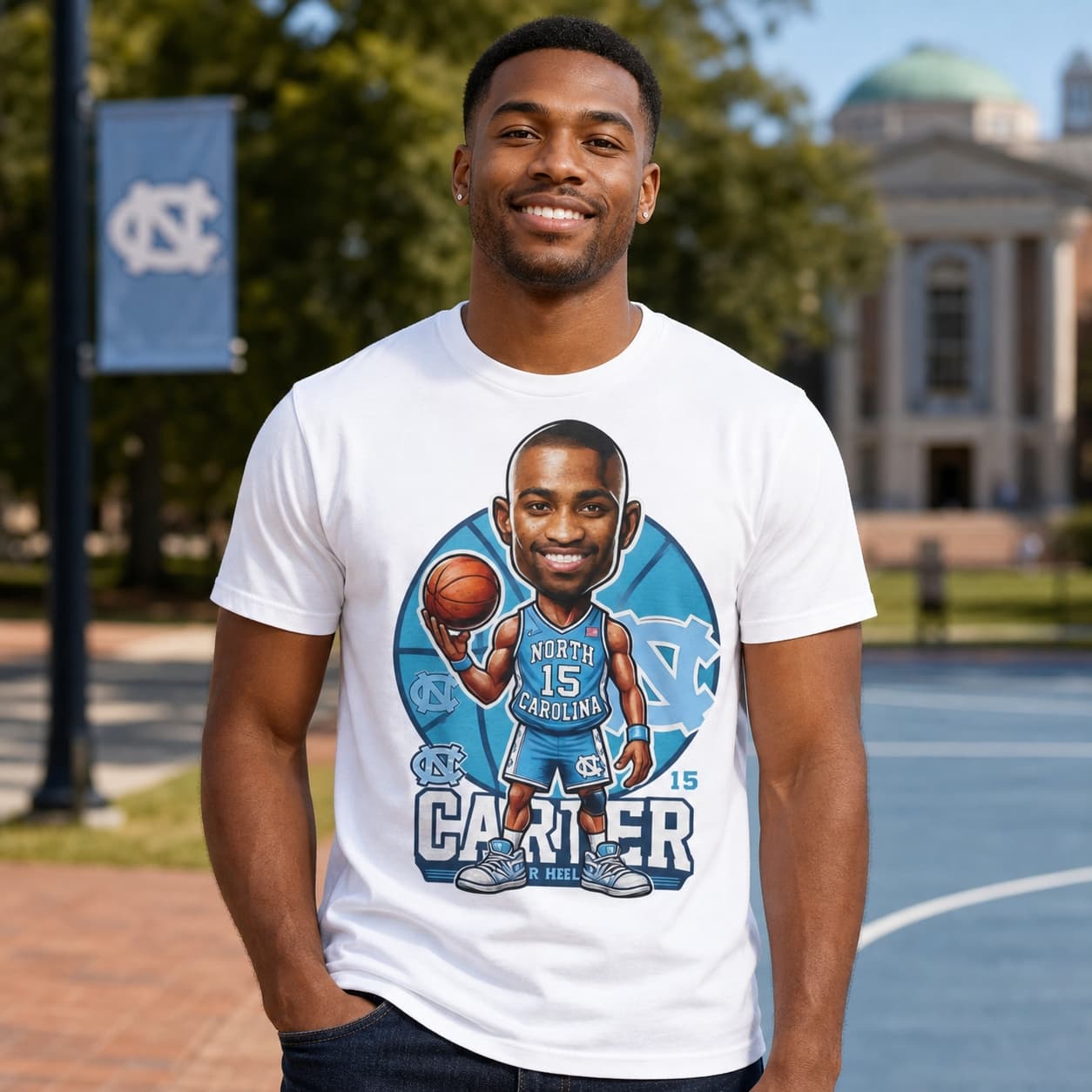 North Carolina Tar Heels Vince Carter Exclusive Retro Basketball 1995 Shirt